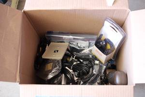 Box of mixed electric cords...