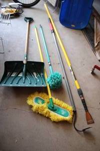 Shovel, mop, duster, scraper, and g...