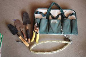 Garden tool bag with hand tools...