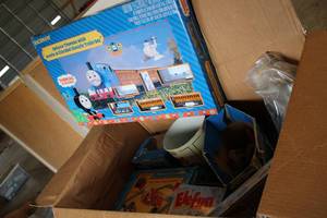 Box of assorted toys see photos...