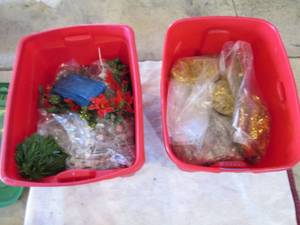 Christmas garland and tinsel...