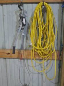 Heav duty extension cord and a come along