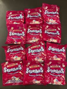 Squashies Raspberry n Cream Candy Bags - 12-Pack, 5 oz Each, UK Made