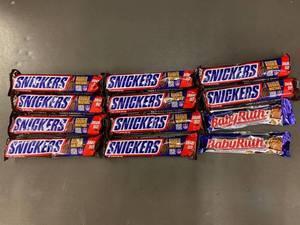 Snickers NFL Rookie Mistake Share Size Bars - 3.29 oz (2 Bars)  Baby Ruth - 12 Total Bars