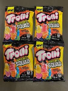 Trolli Sour Brite Squad Gummi Candy 4.25 oz - 4-Pack Assorted Flavors