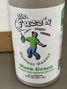 Mr. Fuzzs Nuclear Nectar Nero Green Hot Sauce, 6x8oz Bottles, Use By 102024