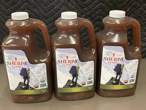 Sherpa Chai Decaf Chai Concentrate Organic 64oz Jugs - Lot of 3, Best by May 2025