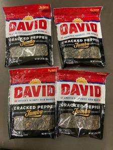 DAVID Cracked Pepper Jumbo Sunflower Seeds 4-Pack - 5.25 oz Bags
