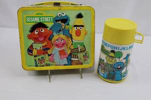 Vintage Sesame Street Aladdin Lunchbox & Thermos (Lot of 2)