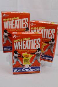 Wheaties 1991 World Champions Kirby Puckett &amp Kent Hrbek Cereal Boxes wCereal Inside