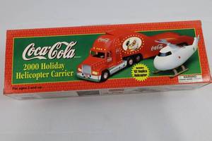 Coca-Cola 2000 Holiday Helicopter Carrier Limited Edition with Replica Helicopter