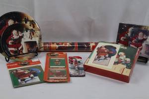 Coca-Cola Christmas Gift Wrap, Plates, Cards & Pen Mixed Lot
