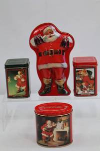 Coca-Cola Santa Tin Assortment (Lot of 4)