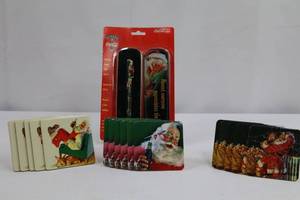 Coca-Cola Collectible Roller Ball Pen Gift Tin with Holiday Card Sets