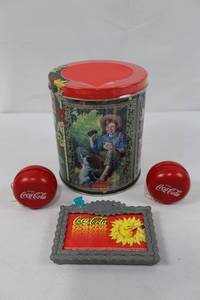 Coca-Cola Tin Puzzle, Yo-Yos & Frame Mixed Lot (Lot of 4)