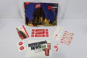 Coca-Cola Advertising Ephemera Group With 1991 Annual Report