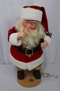 1991 Coca-Cola Animated Shhh Santa Figure 25 in H No Box