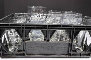 Coke Glasses in Crate (Lot of 12)
