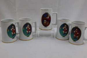 1996 Santa Collector Mugs (Lot of 5)