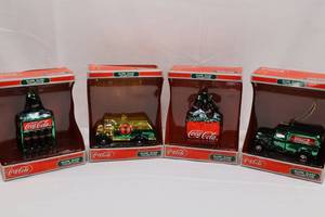 Coca-Cola Blown Glass Ornament Set of 4 (Lot of 4)