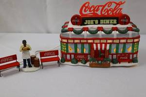 Coca-Cola Joes Diner Town Square Collection Lighted Display (Lot of 6)