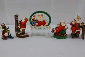 Coca-Cola Trim-A-Tree Santa Ornament Lot of 5