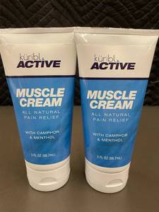 Kribl ACTIVE Muscle Cream - 3 oz All Natural Pain Relief with Camphor & Menthol - 2-Pack