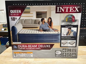 Intex Queen Deluxe Airbed with Headboard and Internal Pump