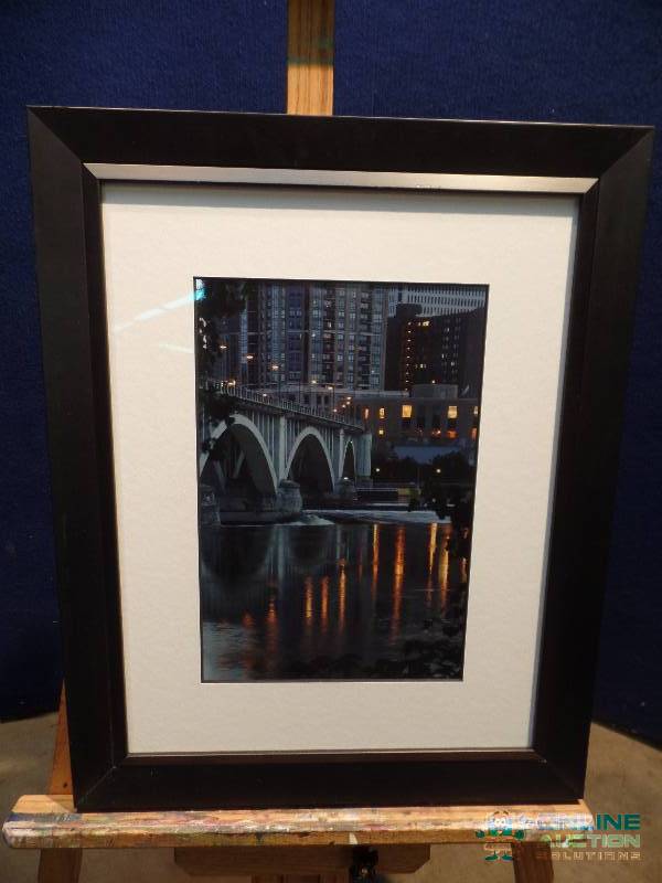 lot 2 image: Framed Photography - Stone Arch Bridge