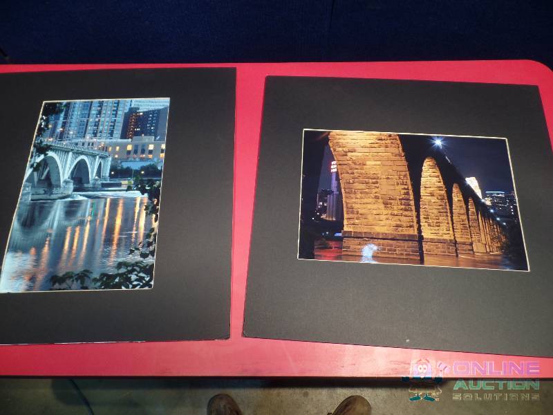 lot 6 image: 2 Foam Board Photography Pieces - Stone Arch Bridges