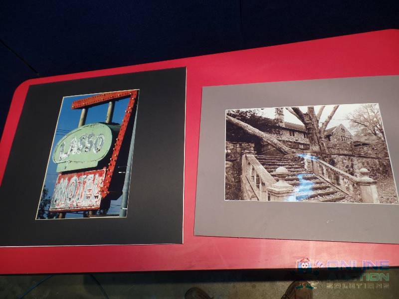 lot 10 image: 2 Foam Board Photography Pieces - Lasso Motel on Route 66 & Pennsylvania Mansion