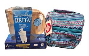 New Brita 6-Cup Water Filter Pitcher & JWorld Insulated Lunch Bag Bundle  Stylish Everyday Essentials Lot