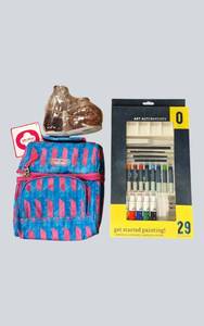 Painters Starter Bundle  New Art Alternatives 29pc Paint Set, Insulated JWorld Bag & Glass Dcor