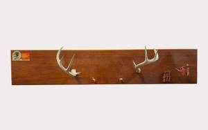 Rustic Deer Antler Wall Rack  Hunting Cabin Decor