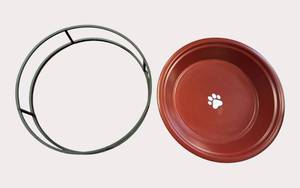 Raised Pet Food & Water Bowl Stand with 12-Cup Bowl