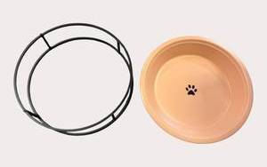 Raised Pet Food & Water Bowl Stand  10 Cup Capacity