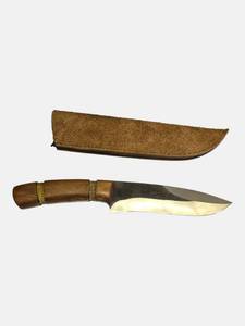 VF-143PW Fixed Blade Hunting Knife w Leather Sheath