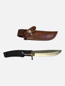 Smith & Wesson Fixed Blade Hunting Knife w Leather Sheath  New