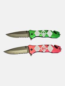 Wartech Power Rangers Folding Knife Set  Green & Red Ranger Edition  New