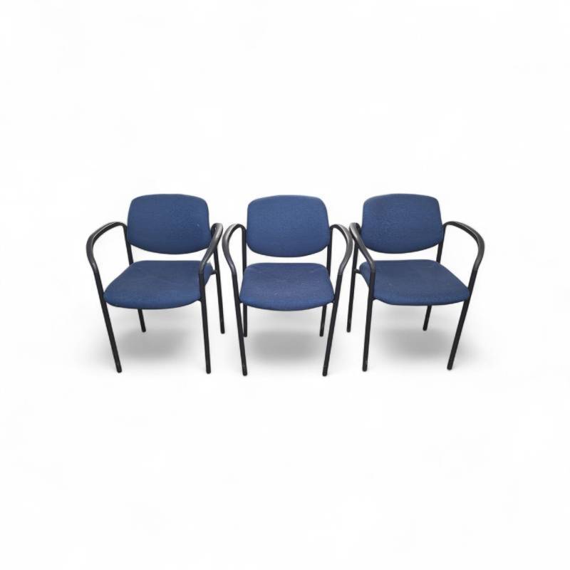 Set of 3 Blue Stacking Chairs