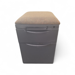 Rolling Pedestal Filing Cabinet with Padded Top