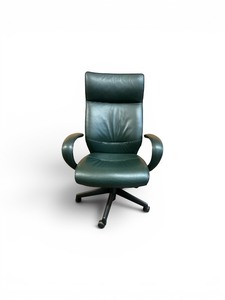 Keilhauer  Emerald green leather high-back task chair retails new for $1300
