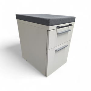 Rolling Pedestal Filing Cabinet with Padded Top
