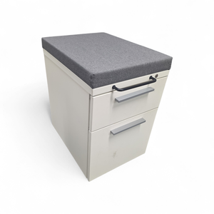Rolling Pedestal Filing Cabinet with Padded Top
