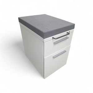 Rolling Pedestal Filing Cabinet with Padded Top