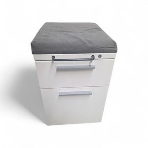 Rolling Pedestal Filing Cabinet with Padded Top
