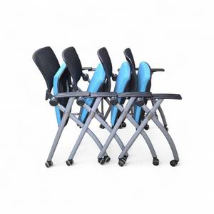 Set of Four Mesh Back Nesting Chairs