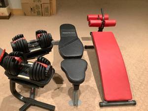 Bowflex Adjustable Dumbell Set & Weight Benches