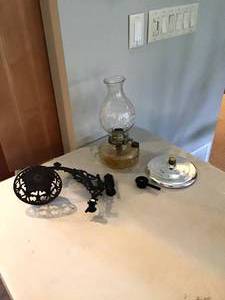 Antique Oil lamp & Misc