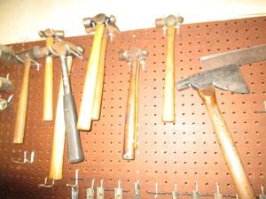 Collection of ball peen hammers, a ...